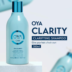 OYA Clarity shampoo lather close-up, illustrating gentle detox.