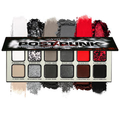 oygcee eyeshadow palette with black, grey, and red shades for bold smoky looks