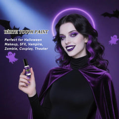 oygcee White Tooth Paint applicator brush demonstrating easy application for quick transformations