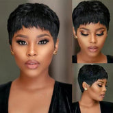 OYM HAIR short pixie cut wig in 1B color for daily wear with natural movement