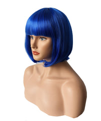 OYSRONG blue bob wig side view highlighting silhouette and movement
