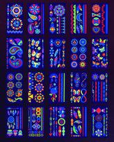 Ozepao neon UV glow tattoo designs brighten parties under blacklight for striking visuals