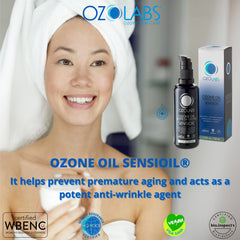 OZOLABS SENSIOIL quick-absorbing drop demonstrates fast hydration.