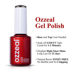 Ozzeal Pearl Gel Polish pearl glitter swirl on nails for shell-like shimmer and depth.
