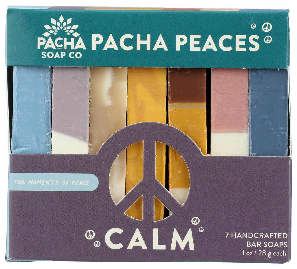 Pacha Soap Calm Peaces packaging shows brand label and eco-friendly design
