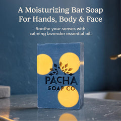 Pacha Soap Co. Handcrafted small-batch bar soap demonstrates care and yields a rich, luxurious lather.