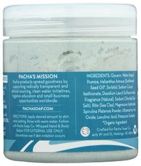 Pacha Soap Co Sea Mud Whipped Soap Scrub texture close-up highlights grains.