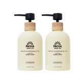 Pacha Soap Co. White Blossom & Fig bottle pouring for hydrated hands