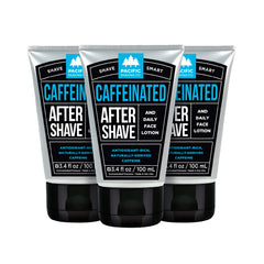 Pacific Shaving caffeinated aftershave bottle with spearmint cooling for sensitive skin