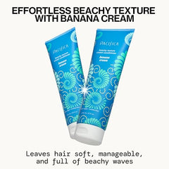 Pacifica Banana Cream Beachy Texture Conditioner closeup ingredients highlight banana and chia.