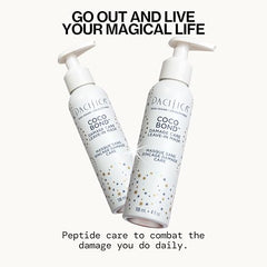 Pacifica Coco Bond cream texture on damp strands ready to style.