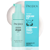 Pacifica Dreamlit Illuminating Cloud Primer bottle glowing for radiant, makeup-ready skin