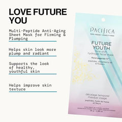 Pacifica Future Youth Time Shift Mask full-face close-up highlights serum-rich hydrogel