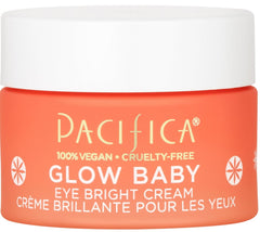 Pacifica Glow Baby Eye Cream tube close-up, fragrance-free packaging ideal for sensitive skin