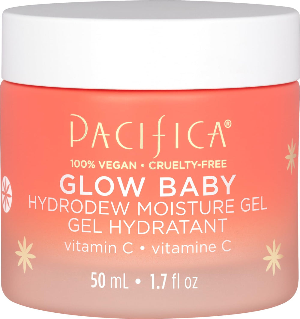 Pacifica Glow Baby Hydrodew bottle shows lightweight hydration