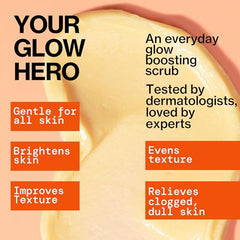 Vitamin C and glycolic acid blend in Pacifica Glow Baby Scrub for even tone.