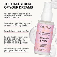 Smoothing Pacifica Invisible Calming Hair Serum through mid-lengths and ends for frizz control and shine.