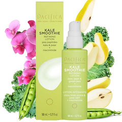 Pacifica Kale Smoothie Face Lotion ingredients close-up highlighting nourishing nutrients.