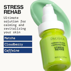 Pacifica Stress Rehab mask applying on skin for calm and balanced look.