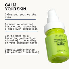 Pacifica Stress Rehab mask texture spread on skin shows creamy consistency.