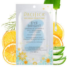 Pacifica Undereye Spot Serum Mask applied to brighten under-eye area with vitamin C.