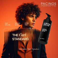 Pacinos Curling Cream defines curls with natural shine and bounce.