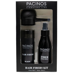 Pacinos Hair Fiber Kit fiber hold spray demonstrates secure, all-day hold