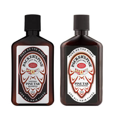 Packer's Pine Tar Shampoo bottle for clean, refreshed hair after outdoor adventures.