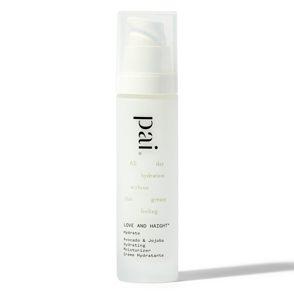 PAI SKINCARE Love Haight bottle label, a hydrating facial moisturizer.