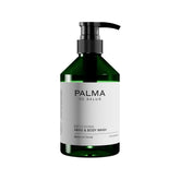 Palma de Salus Exfoliating Wash bottle with sustainable packaging for daily cleansing.