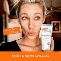 Palmers Coconut Sugar Facial Scrub sugar grains closeup designed for smoother skin