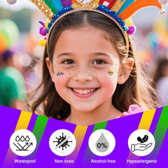 Paminify Mardi Gras face tattoos design 3 creates bold festival expression