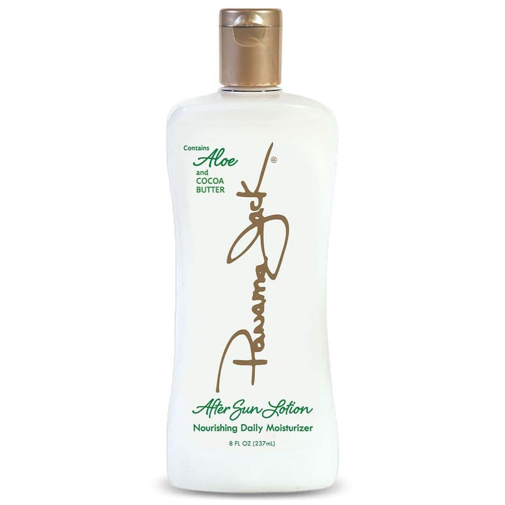 Panama Jack Aloe Moisturizer bottle front view, daily hydration after sun exposure.