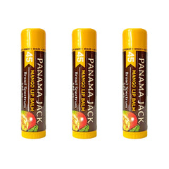 Panama Jack SPF 45 mango lip balm front view showing smooth protection