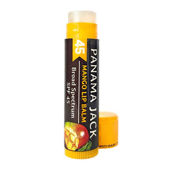 Vanilla scent Panama Jack lip balm tube provides soothing lip protection.