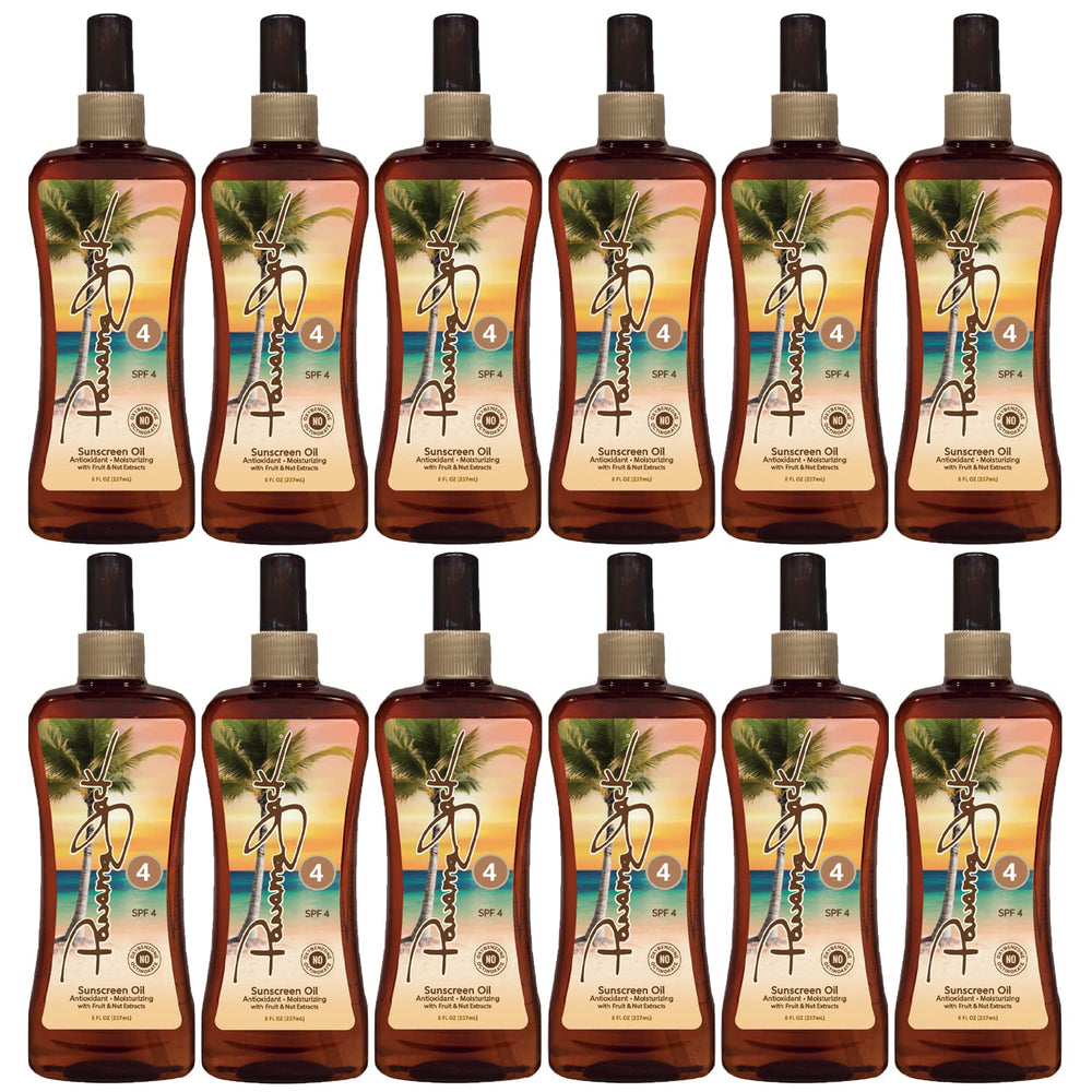 Panama Jack Sunscreen Tanning Oil bottle pour for easy application.