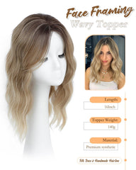 Paneway dark root natural hairline topper enhances seamless blend with your own hair.