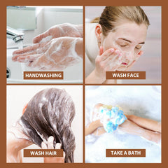 Texture close-up reveals solid form and rich lather potential of Panmall bar.