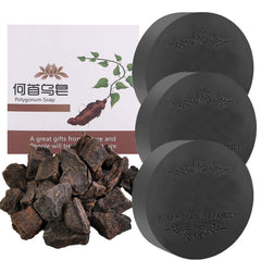 Panmall Fallopia Multiflora Shampoo Bar 3-pack, travel-friendly and easy to use.
