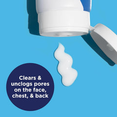 PanOxyl Creamy Acne Wash bottle back label detailing directions and active ingredient