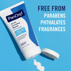 PanOxyl Creamy Acne Wash foamy lather ready for facial cleansing