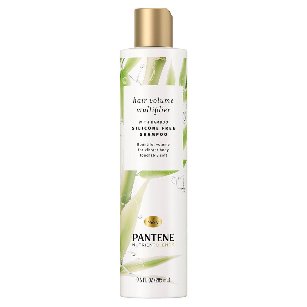 Pantene Bamboo Volumizing Shampoo bottle showing the product for fine hair lift