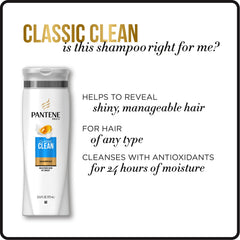 Pantene Pro-V Classic Clean shiny hair close-up after washing.