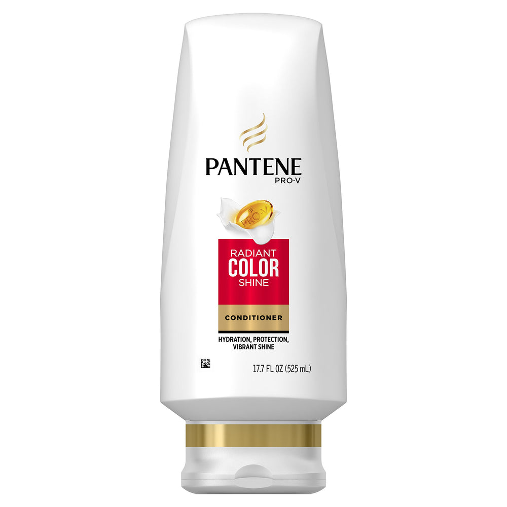 Pantene Radiant Color Shine Conditioner bottle showing color protection and nourishment.