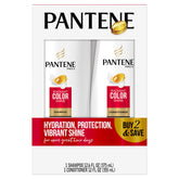 Pantene Radiant Color Shine shampoo bottle cleanses color-treated hair gently for vibrant care