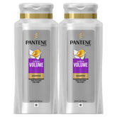 Pantene Sheer Volume Shampoo bottle close-up demonstrating lightweight care for volume