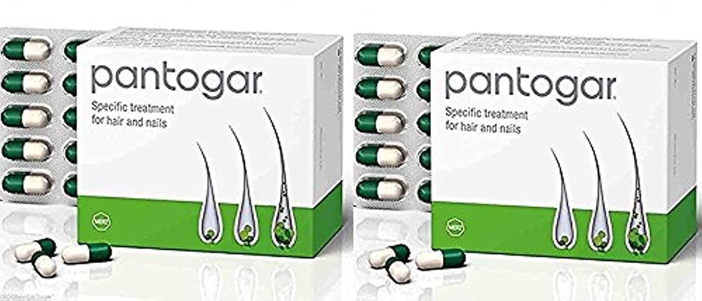 Pantogar 90-capsule box and bottle, supports hair health and nail strength for daily use