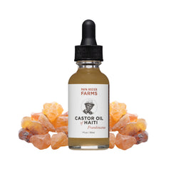 Papa Rozier Farms castor oil bottle front for nourishing hair care
