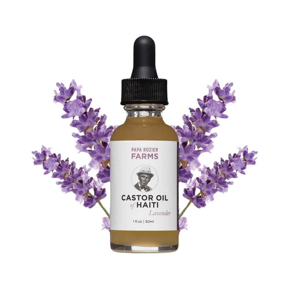 Papa Rozier Farms lavender castor oil bottle for versatile beauty care