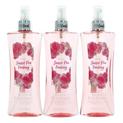 Parfums De Coeur Pink Sweet Pea Fantasy body spray bottle, light floral scent for daily wear.